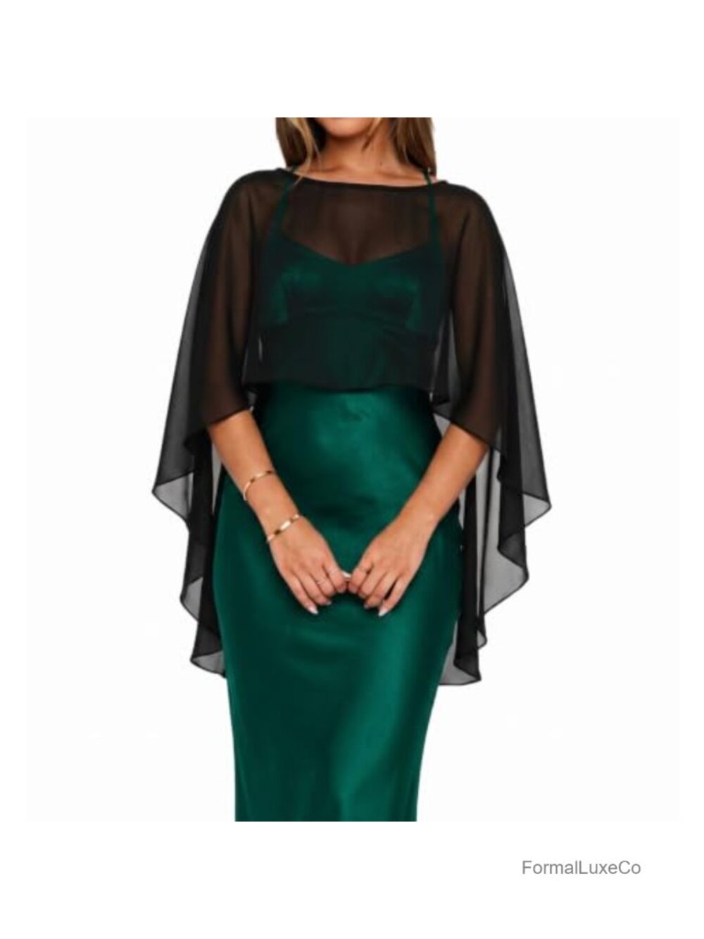 Sheer Chiffon Cape Poncho Top Shawl Wrap High Low Hem Sleeveless